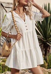 Soft White Ruffle Dress