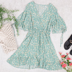 Cross-Front Ruffle Dress