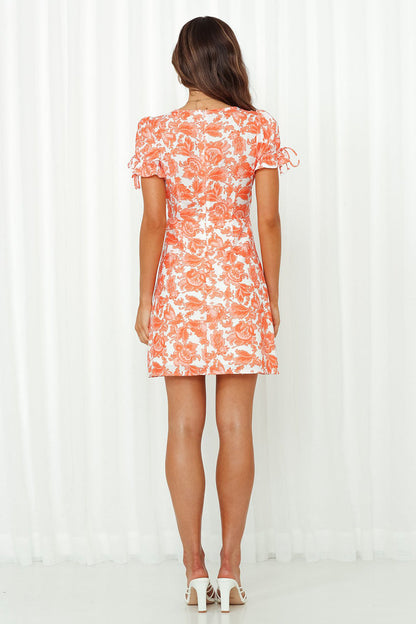 Plunge Neck Sleeve Dress