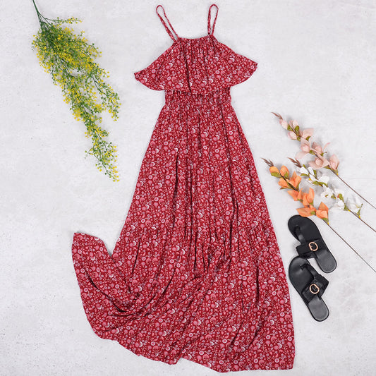 Ruffle Maxi Boho Dress