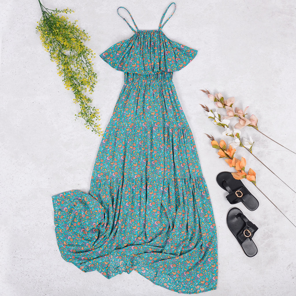 Ruffle Maxi Boho Dress