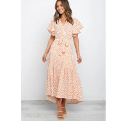 Print Asymmetrical Hem Dress
