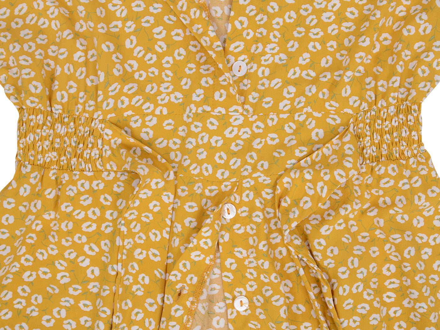 Button Down Smocked Collar Dress