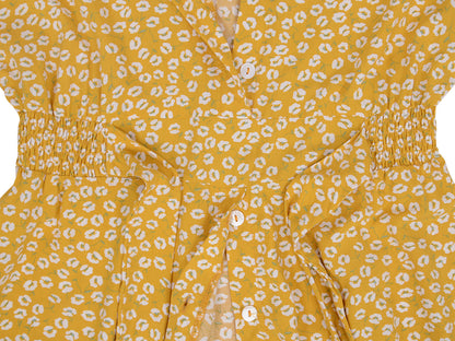 Button Down Smocked Collar Dress