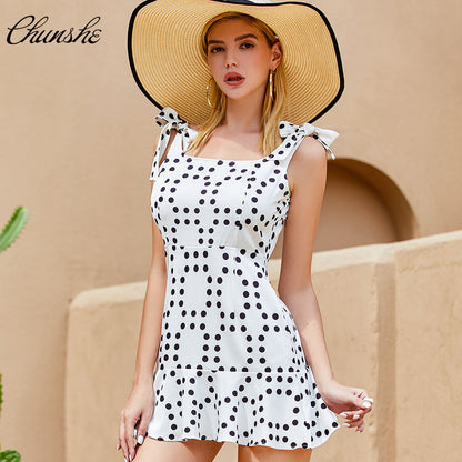 Soft Dot Tie Dress