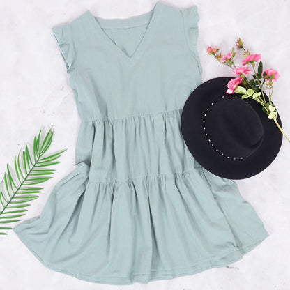V Neck Sleeve Dress
