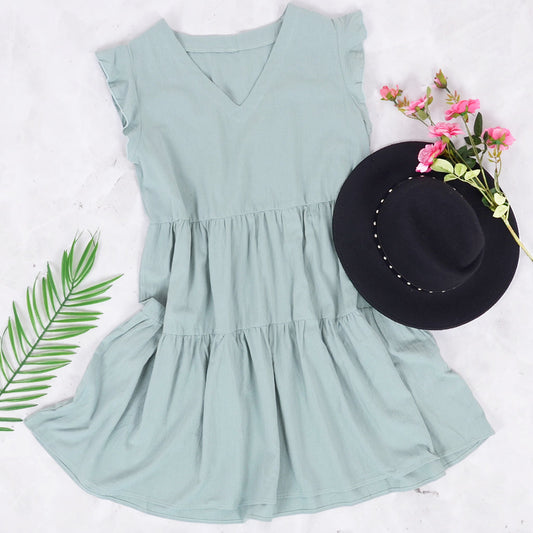 V Neck Sleeve Dress