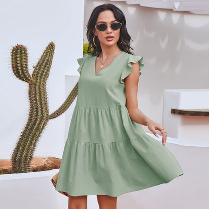 V Neck Sleeve Dress