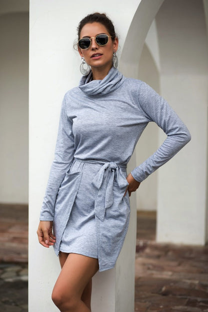 Neck Long Sleeve Dress