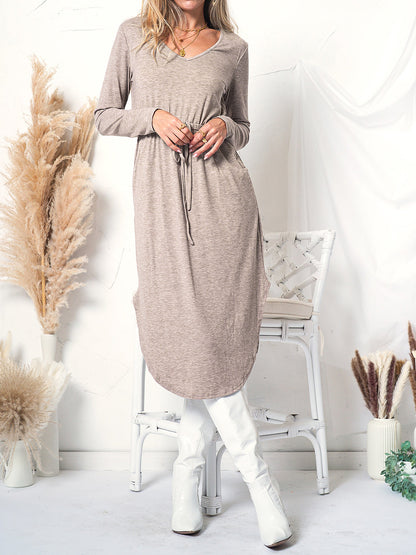 Sleeve Midi Shirt Dress