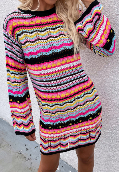 Vibrant Holiday Knit Dress