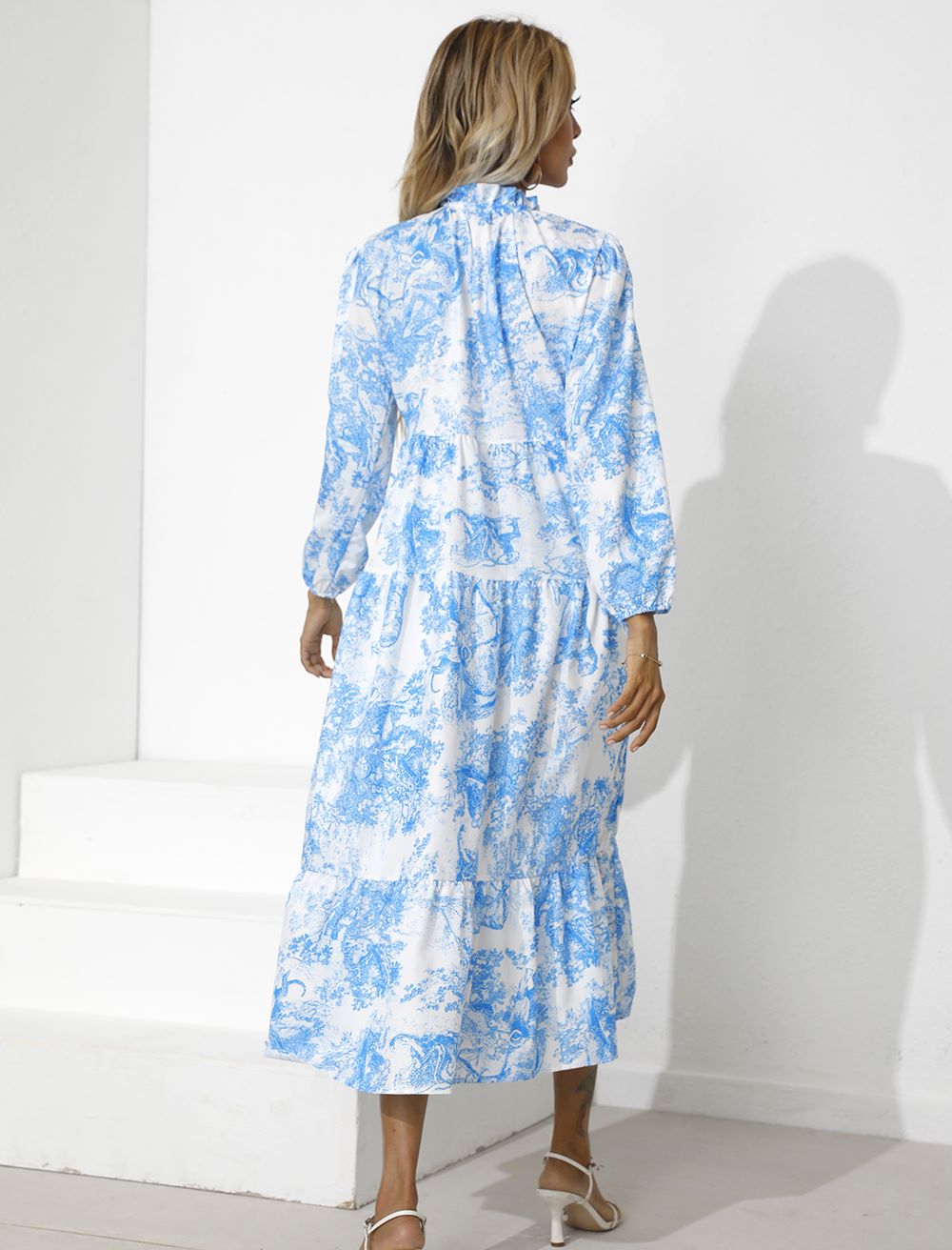 Print Tiered Hem Dress