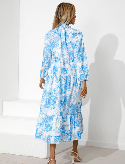 Print Tiered Hem Dress