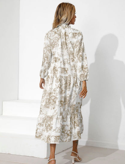 Print Tiered Hem Dress