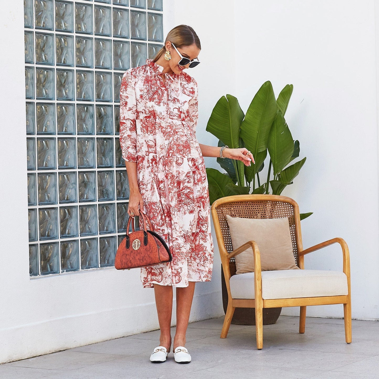 Print Tiered Hem Dress