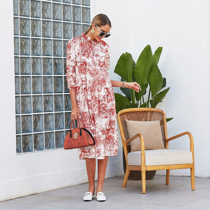 Print Tiered Hem Dress