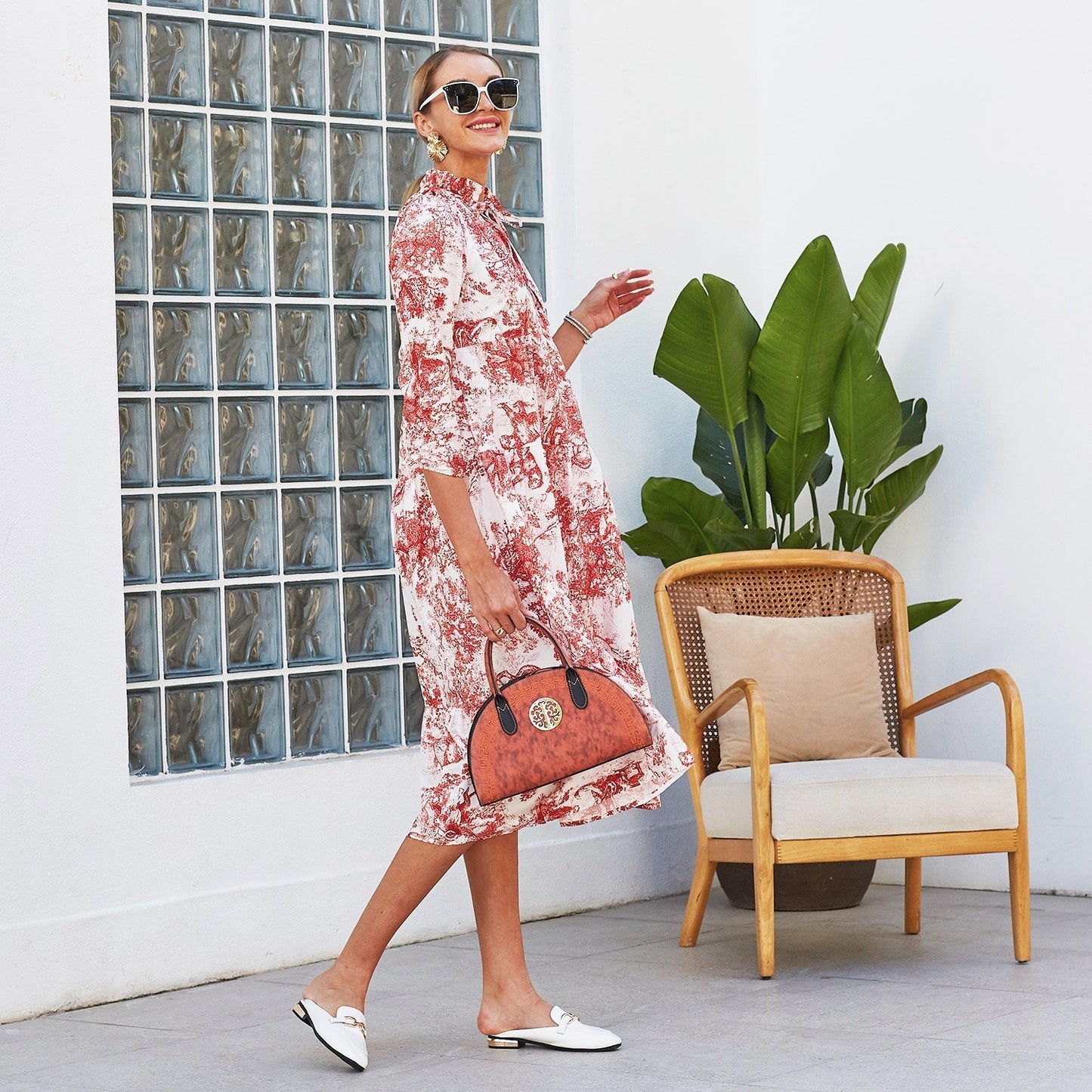 Print Tiered Hem Dress