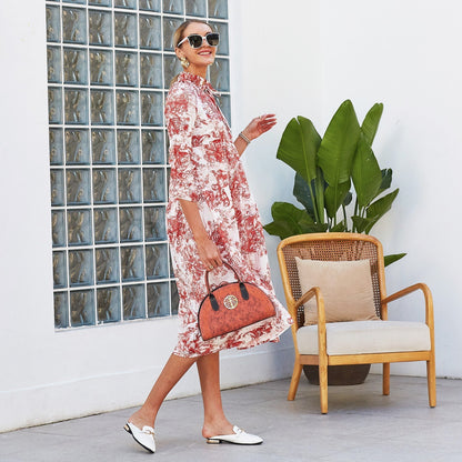 Print Tiered Hem Dress