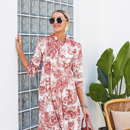 Print Tiered Hem Dress