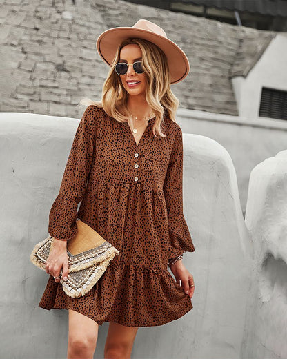 Long Sleeve Dotted Dress