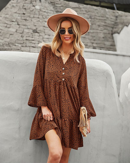 Long Sleeve Dotted Dress