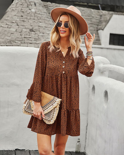 Long Sleeve Dotted Dress
