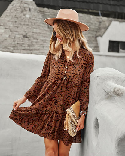 Long Sleeve Dotted Dress