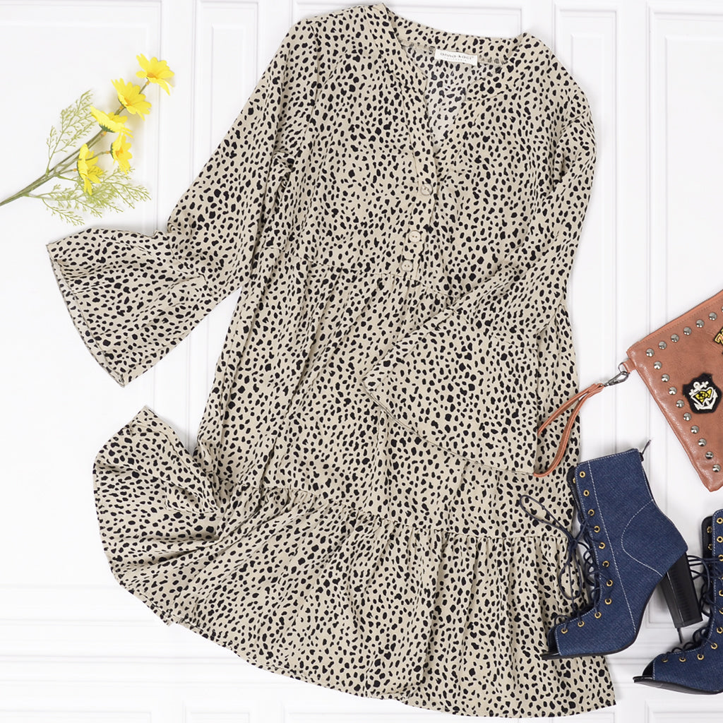 Long Sleeve Dotted Dress