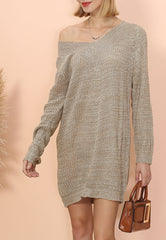 Plunge Neck Sweater Dress