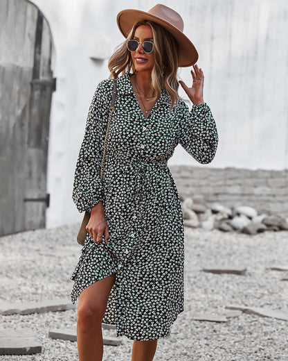 Floral Tie Waist Dress