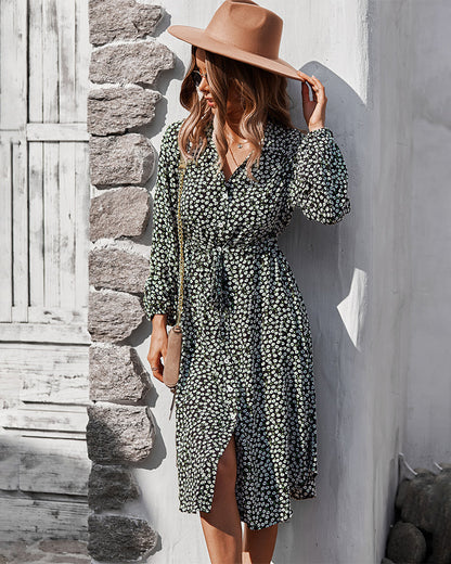 Floral Tie Waist Dress
