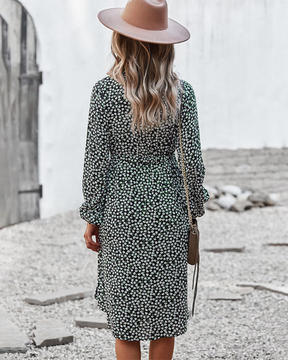 Floral Tie Waist Dress