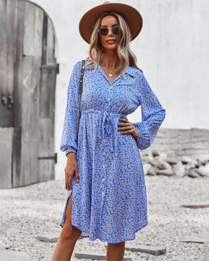 Floral Tie Waist Dress