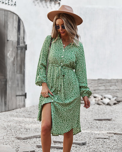 Floral Tie Waist Dress