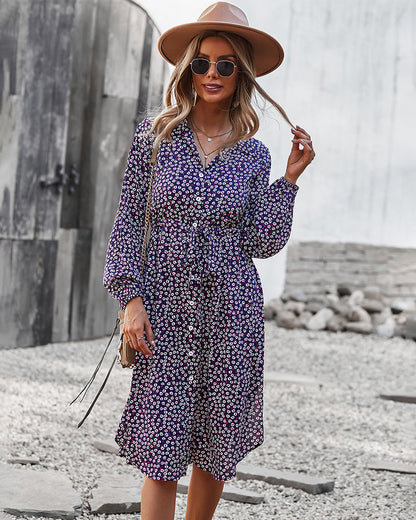 Floral Tie Waist Dress