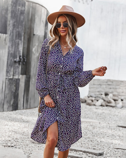 Floral Tie Waist Dress