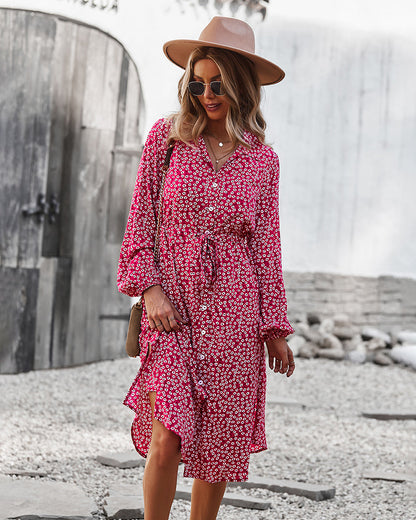 Floral Tie Waist Dress