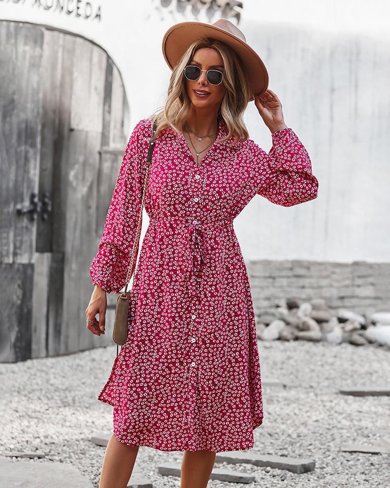 Floral Tie Waist Dress