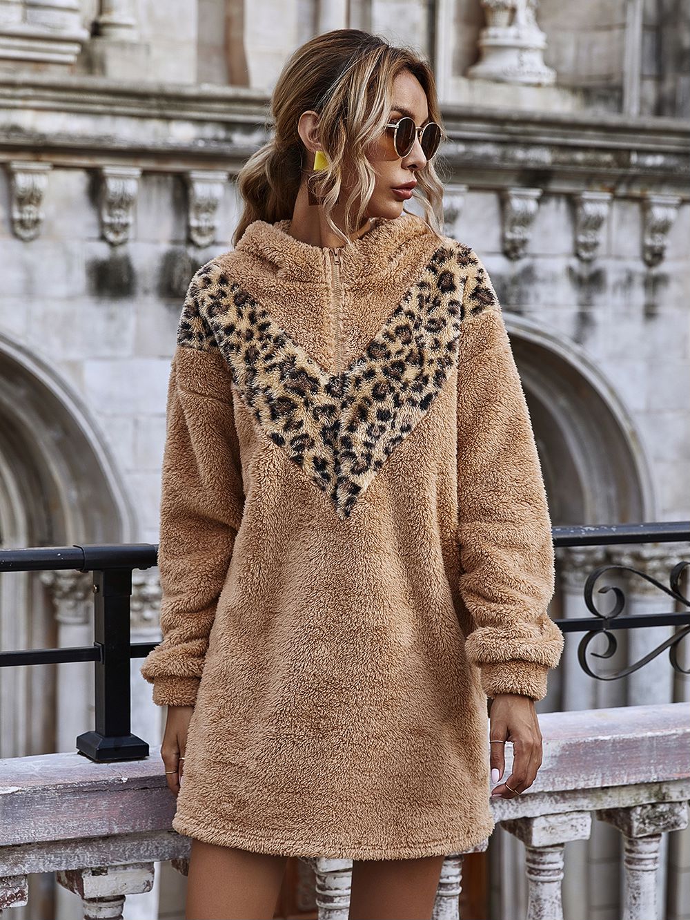 Two Tone Hoodie Dress