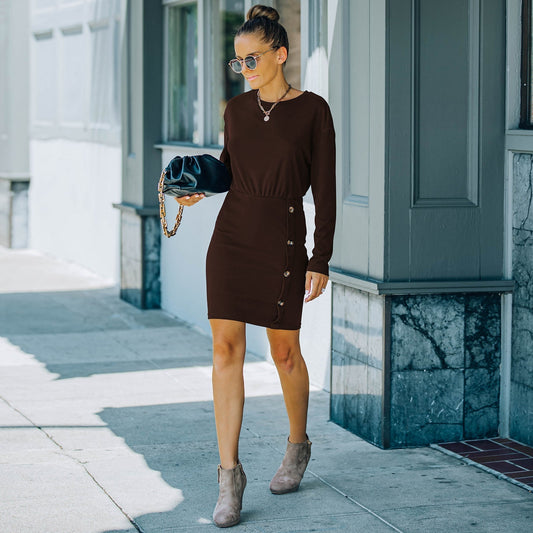Button Skirt Bodycon Dress