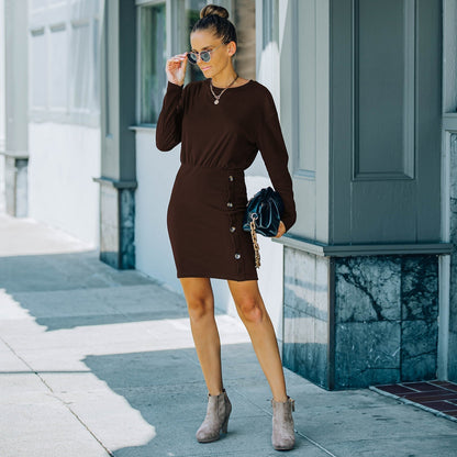 Button Skirt Bodycon Dress