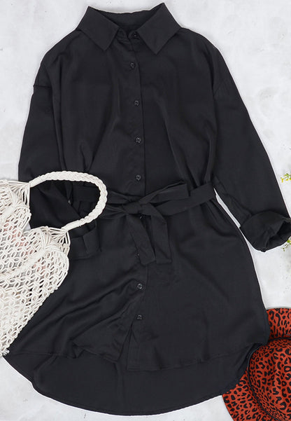 Solid Button Down Dress