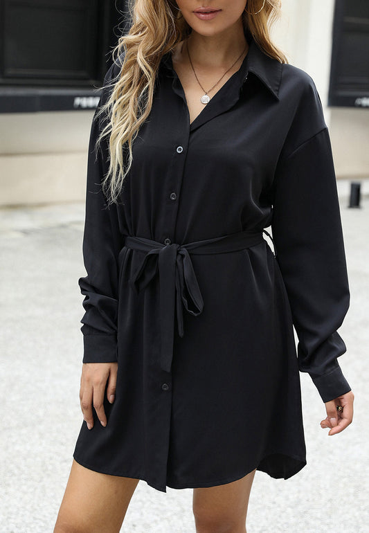 Solid Button Down Dress