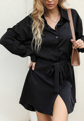 Solid Button Down Dress