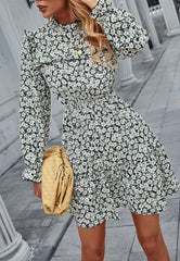 Floral Ruffle Trim Dress