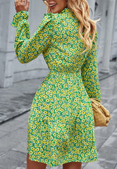 Floral Ruffle Trim Dress