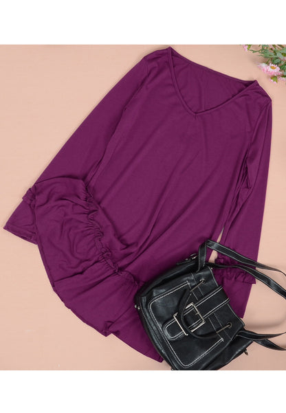 V Neck Ruffle Dress