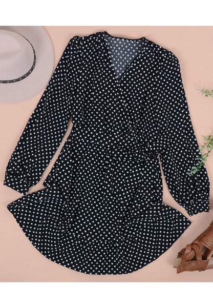 Polka Bishop Sleeve Dress