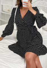 Polka Bishop Sleeve Dress