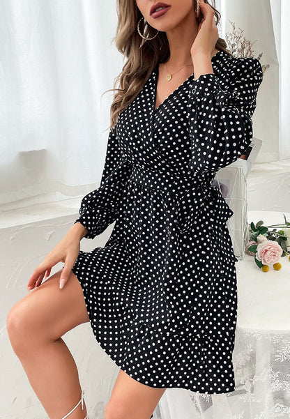 Polka Bishop Sleeve Dress